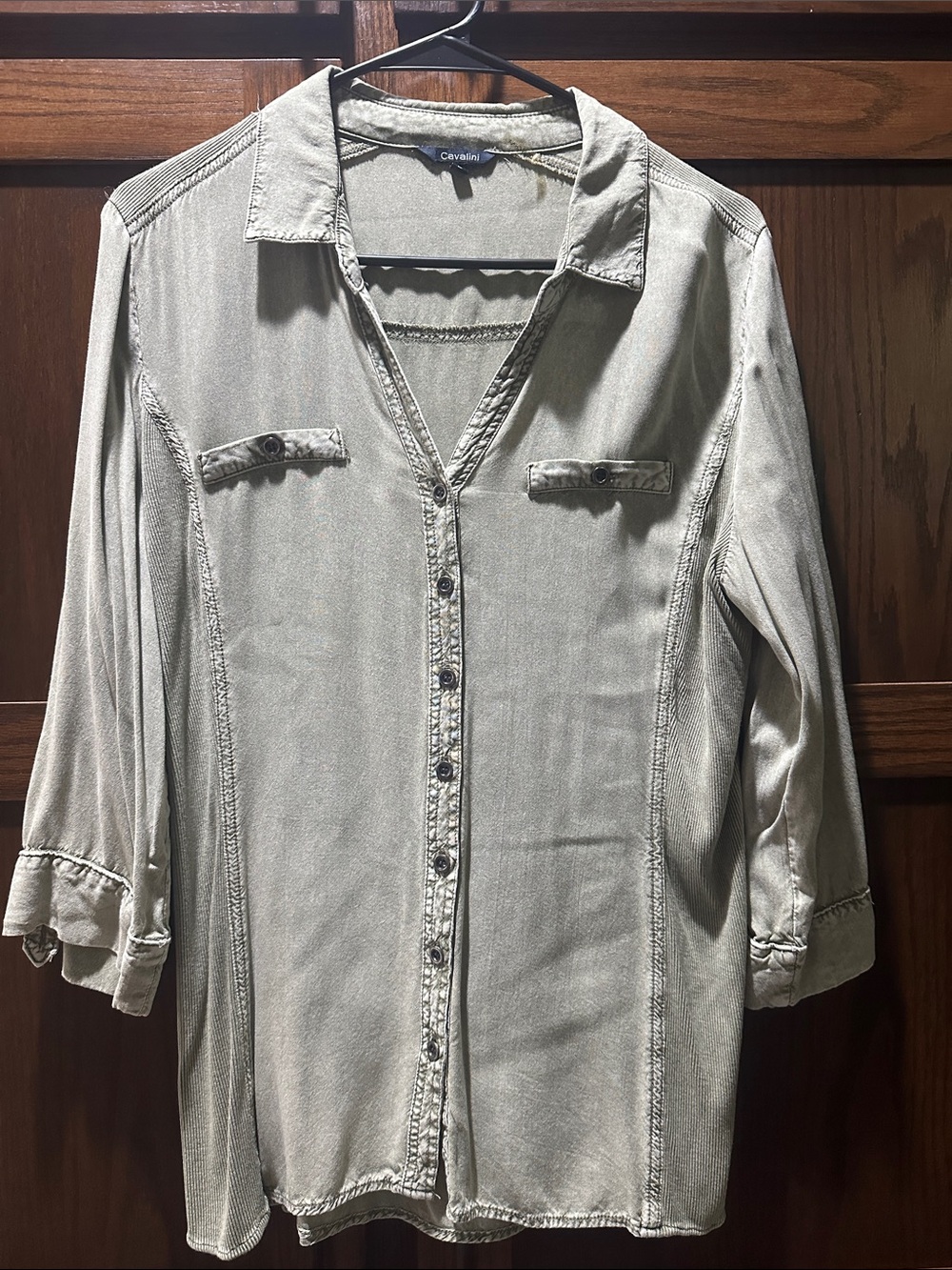 Cavalini Light Gray Button-Down Shirt
